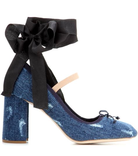 miu miu denim pumps|miu michu shoes.